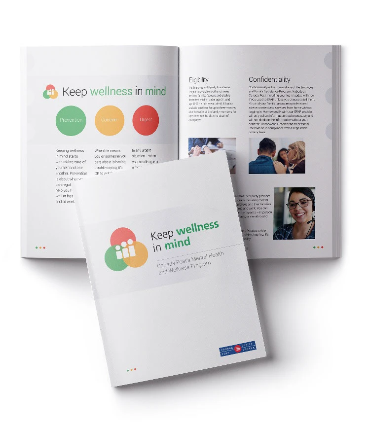 Canada Post: Bilingual Keep Wellness In Mind Booklet design, 2019